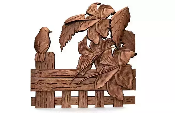 Bird and flowers CNC  3D print model