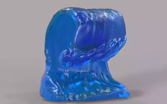 Waves 3 glass sculpture 3D print model