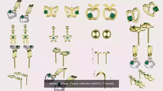 earings   simple  7 parts collection e00013