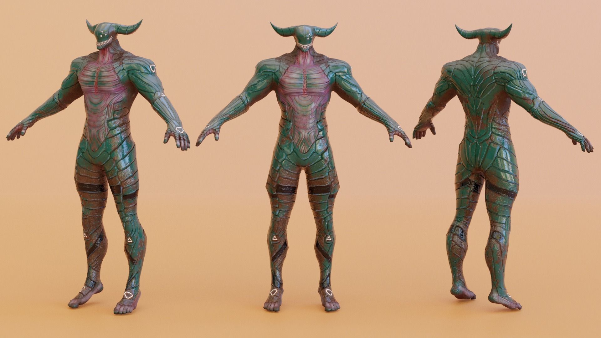 Low Poly - Cyborg Zodiac Theme - Taurus Low-poly 3D model_12