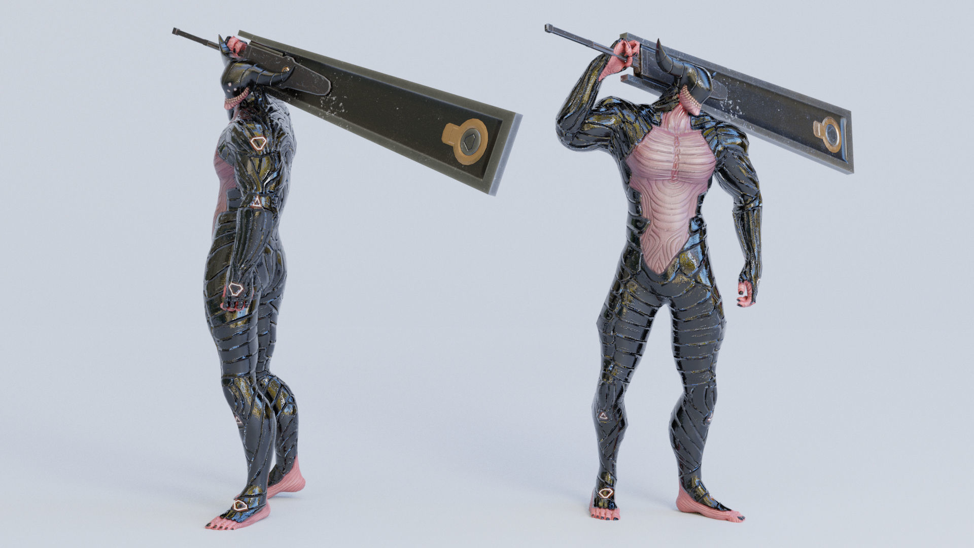 Low Poly - Cyborg Zodiac Theme - Taurus Low-poly 3D model_3