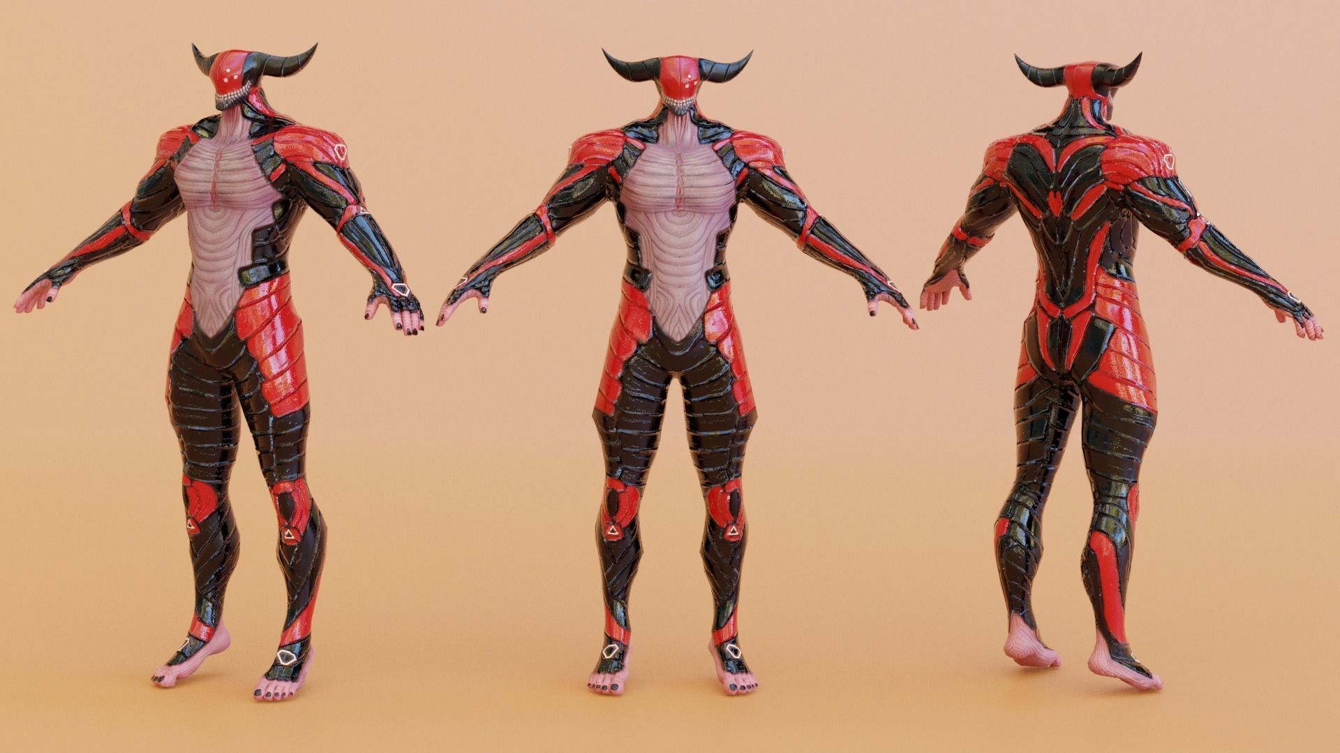 Low Poly - Cyborg Zodiac Theme - Taurus Low-poly 3D model_11