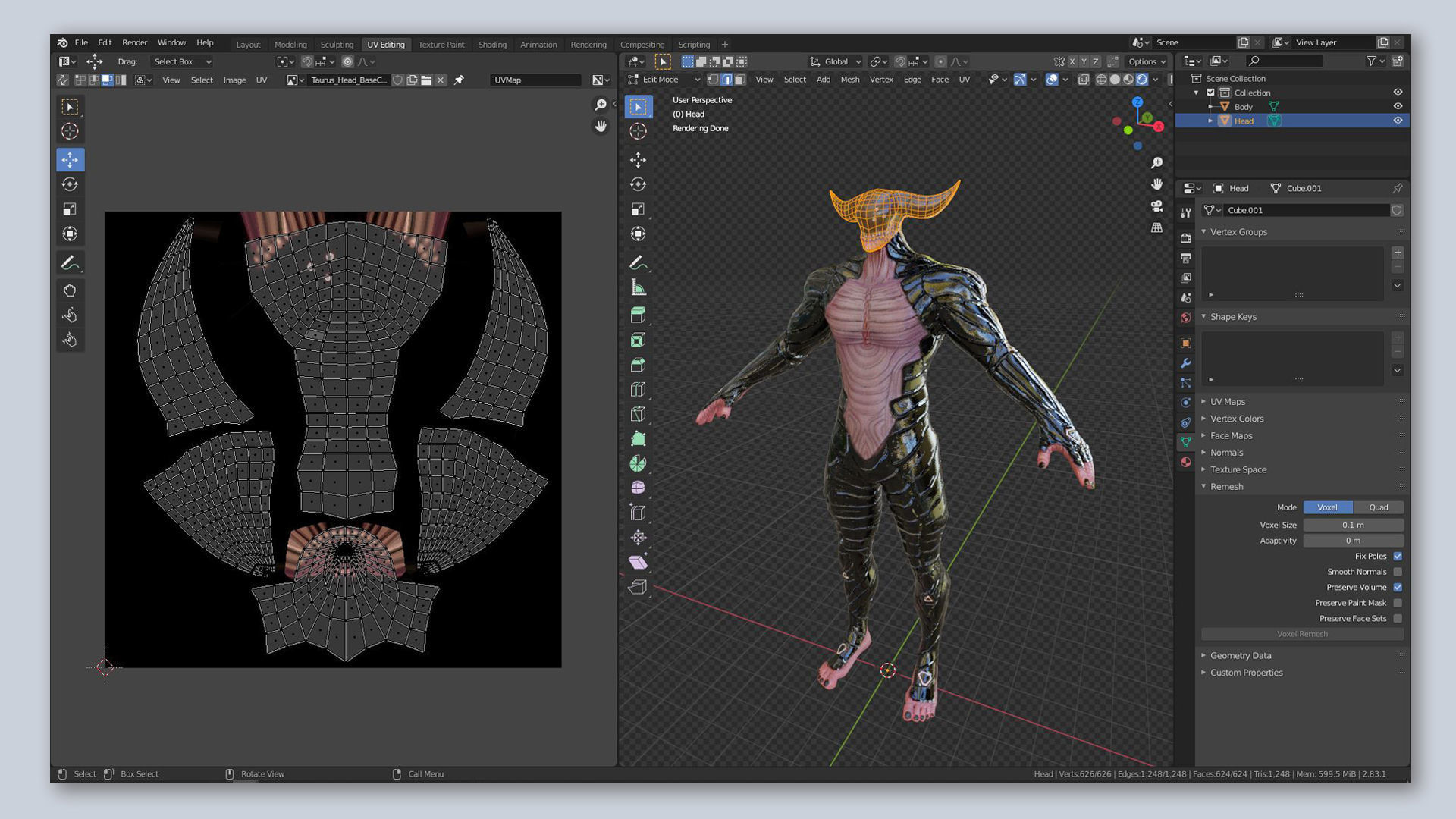 Low Poly - Cyborg Zodiac Theme - Taurus Low-poly 3D model_19