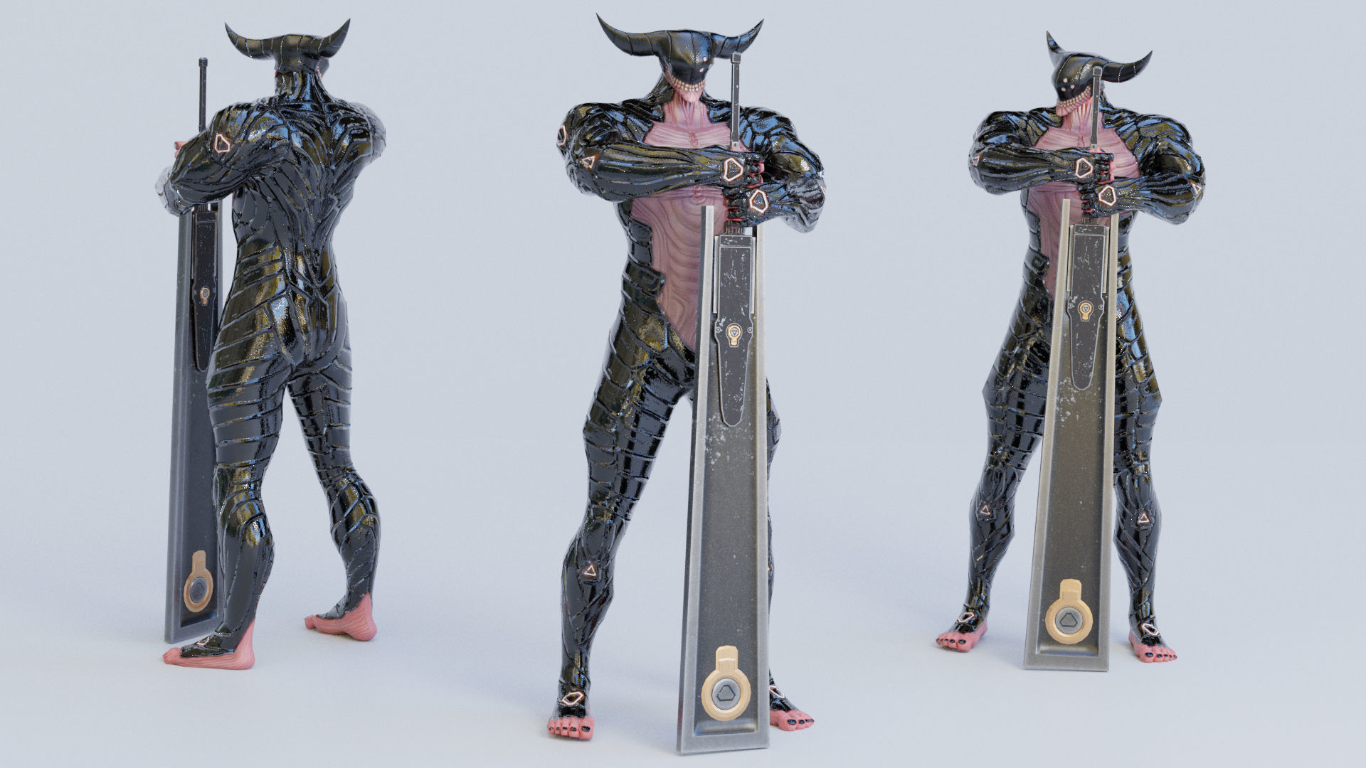 Low Poly - Cyborg Zodiac Theme - Taurus Low-poly 3D model_2