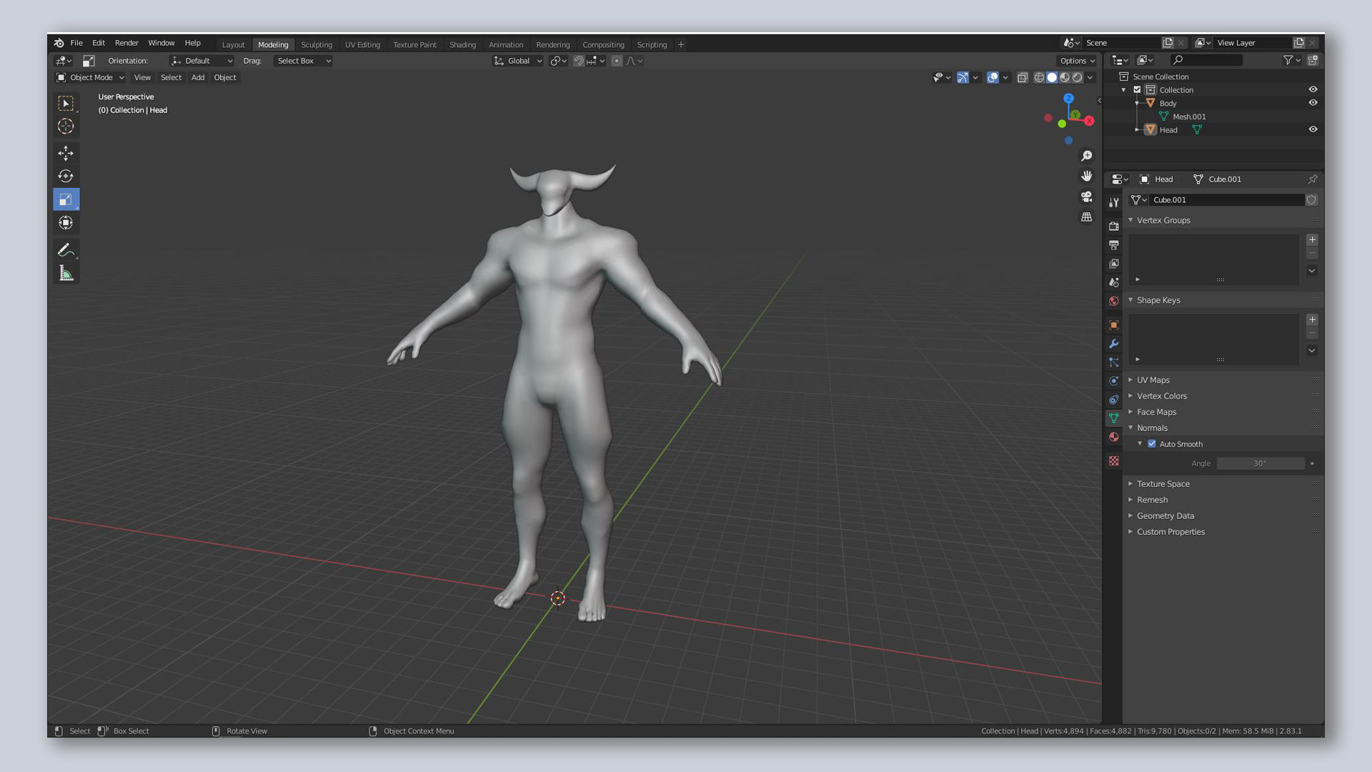 Low Poly - Cyborg Zodiac Theme - Taurus Low-poly 3D model_17