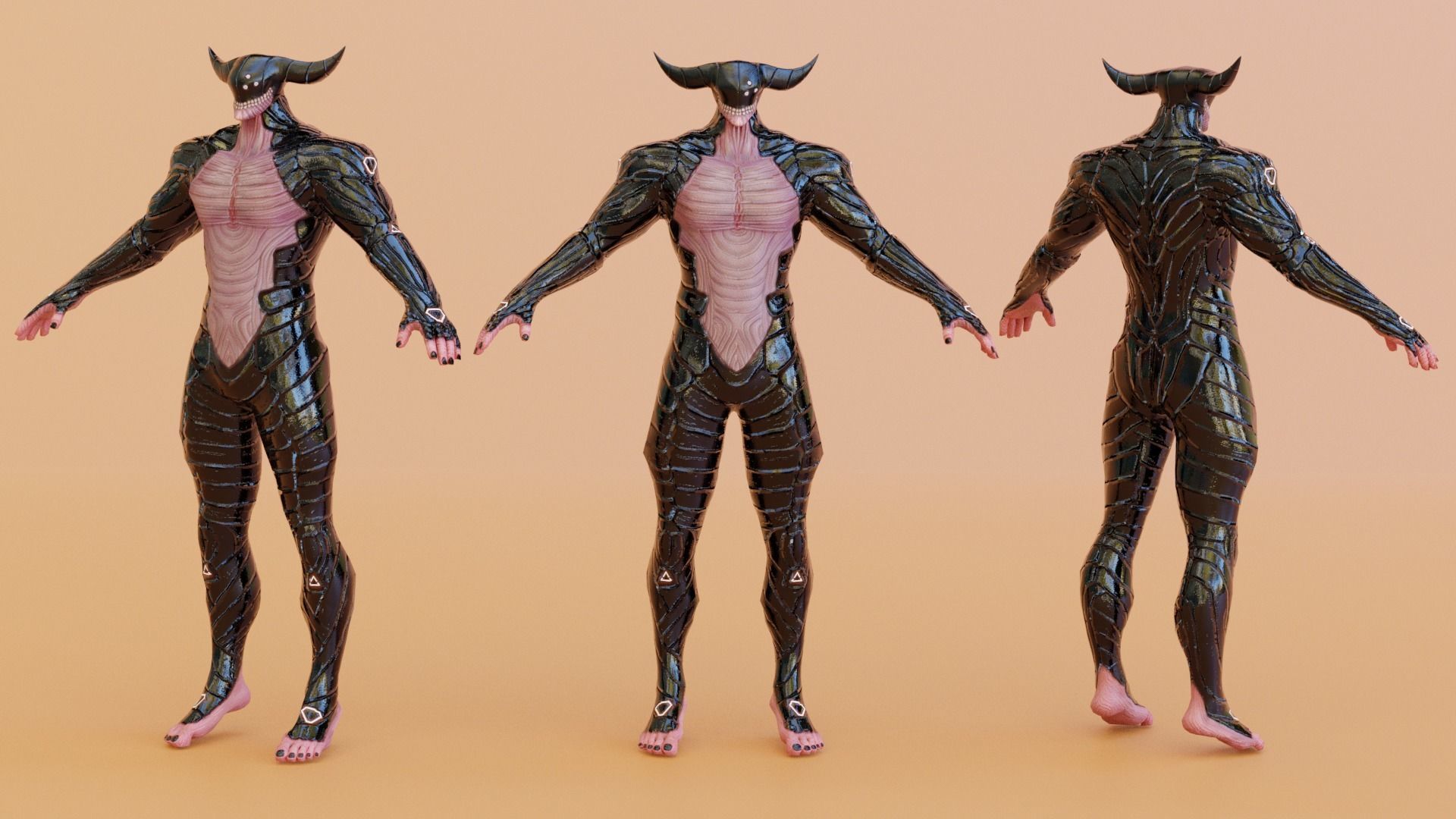 Low Poly - Cyborg Zodiac Theme - Taurus Low-poly 3D model_10