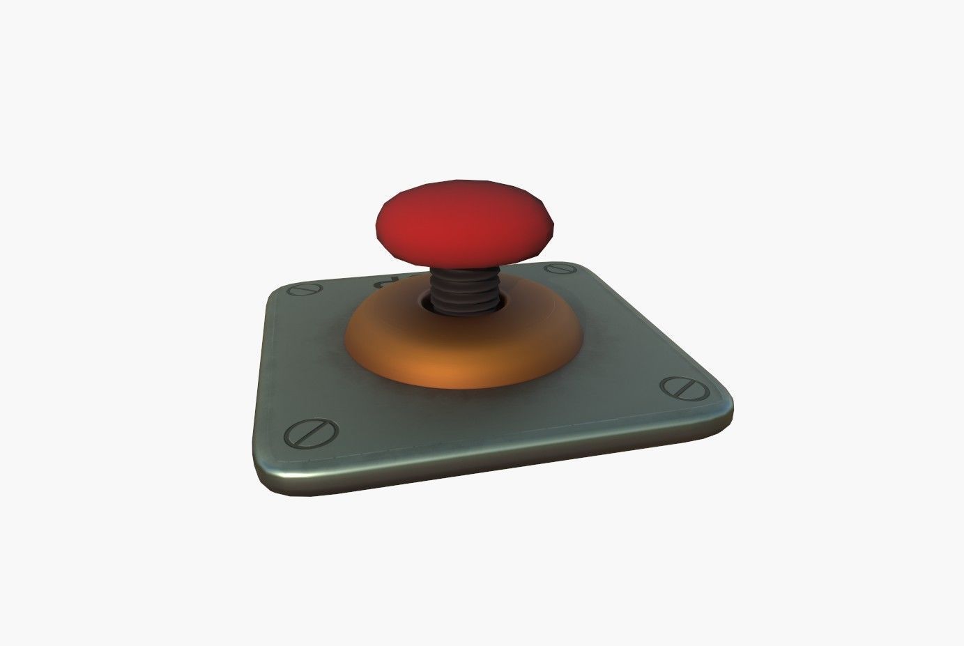 Stop Button Low-poly 3D model_14
