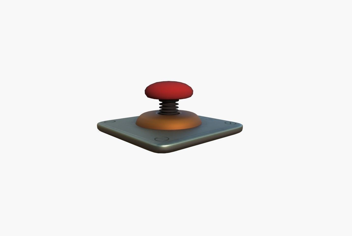 Stop Button Low-poly 3D model_15