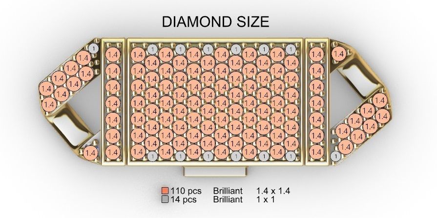 12 MM MIAMI CUBAN LINK CHAIN DIAMOND FOR BRACELET OR NECKLACE 3D print model_9