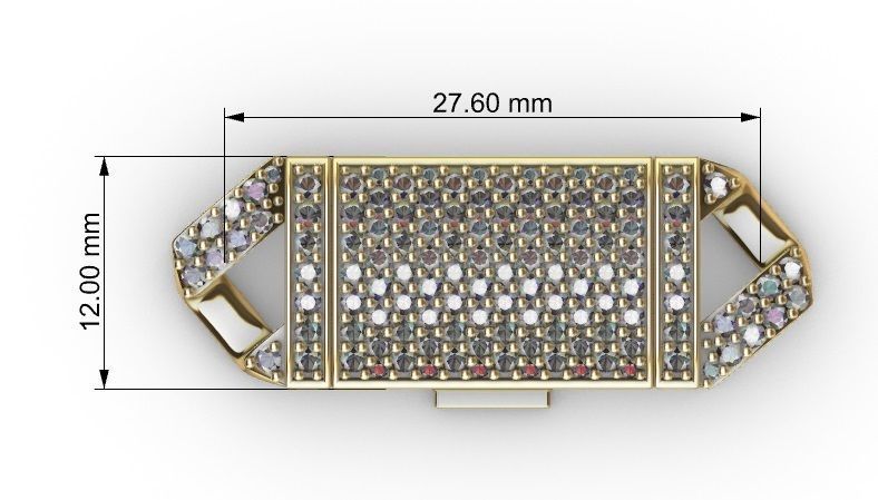 12 MM MIAMI CUBAN LINK CHAIN DIAMOND FOR BRACELET OR NECKLACE 3D print model_8