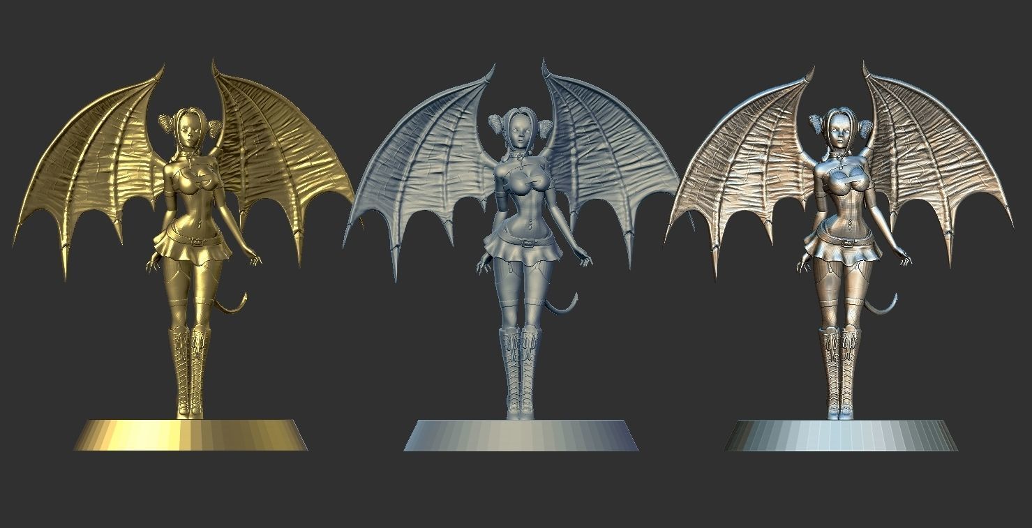 Female Demon Succubus 3D print ready 3D print model_29