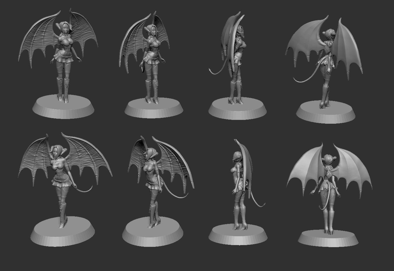Female Demon Succubus 3D print ready 3D print model_16