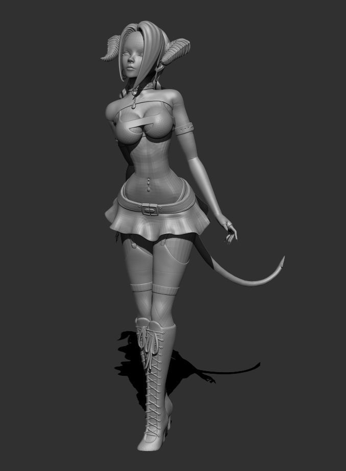 Female Demon Succubus 3D print ready 3D print model_22