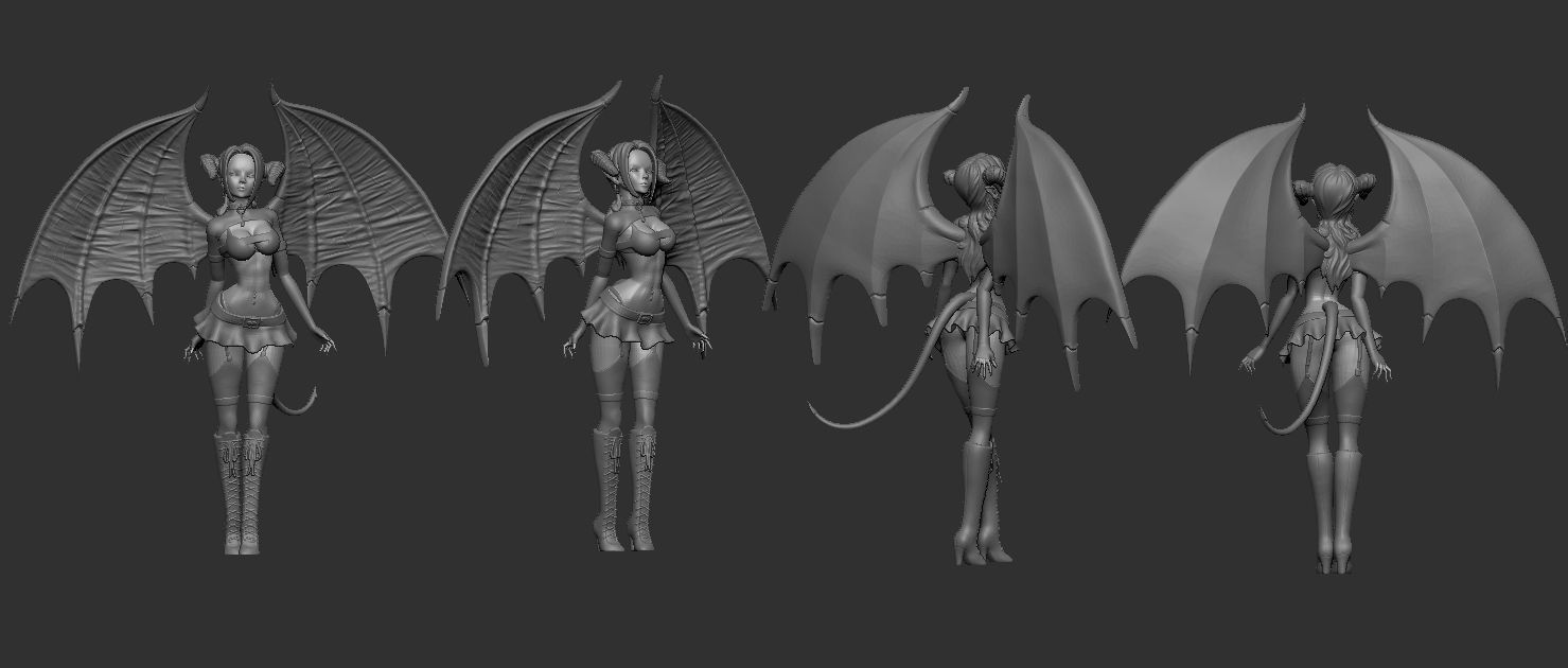 Female Demon Succubus 3D print ready 3D print model_2