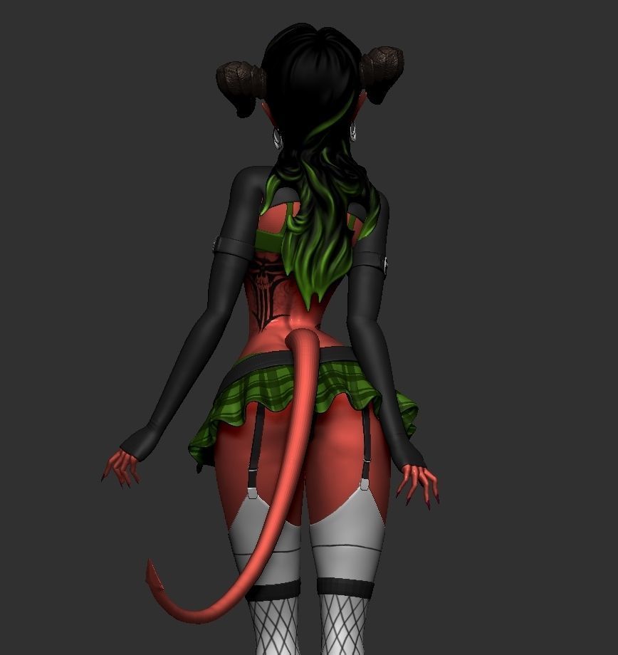 Female Demon Succubus 3D print ready 3D print model_9
