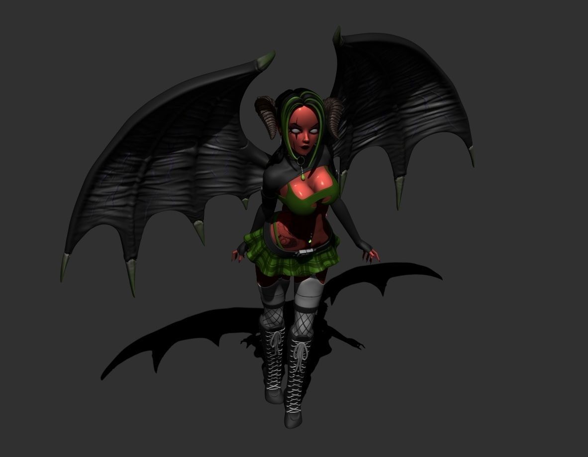 Female Demon Succubus 3D print ready 3D print model_11
