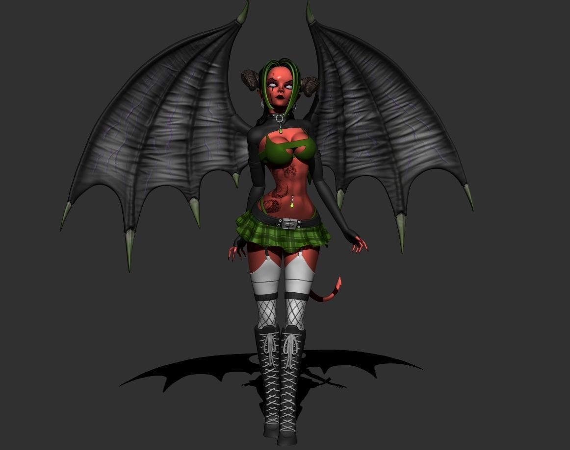 Female Demon Succubus 3D print ready 3D print model_12
