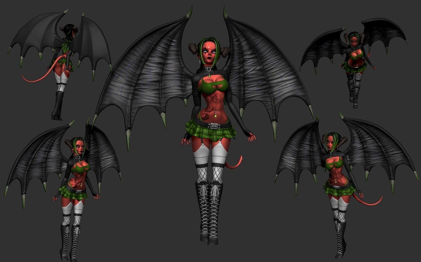 Female Demon Succubus 3D print ready 3D print model_14