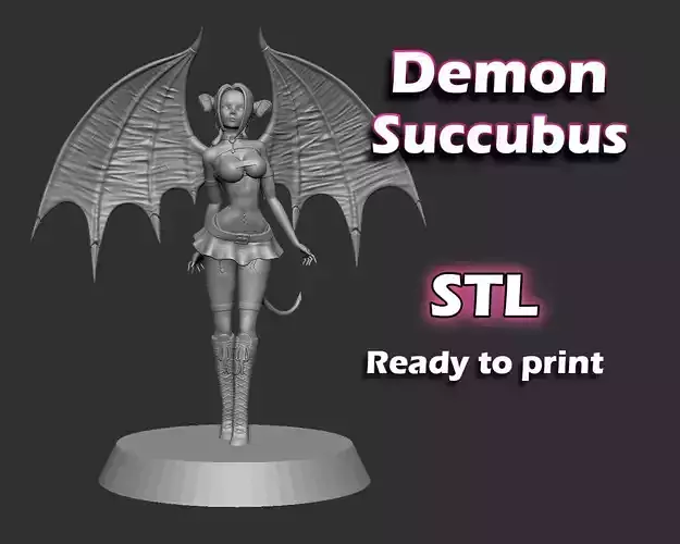 Female Demon Succubus 3D print ready 3D print model