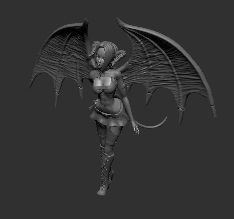 Female Demon Succubus 3D print ready 3D print model_19