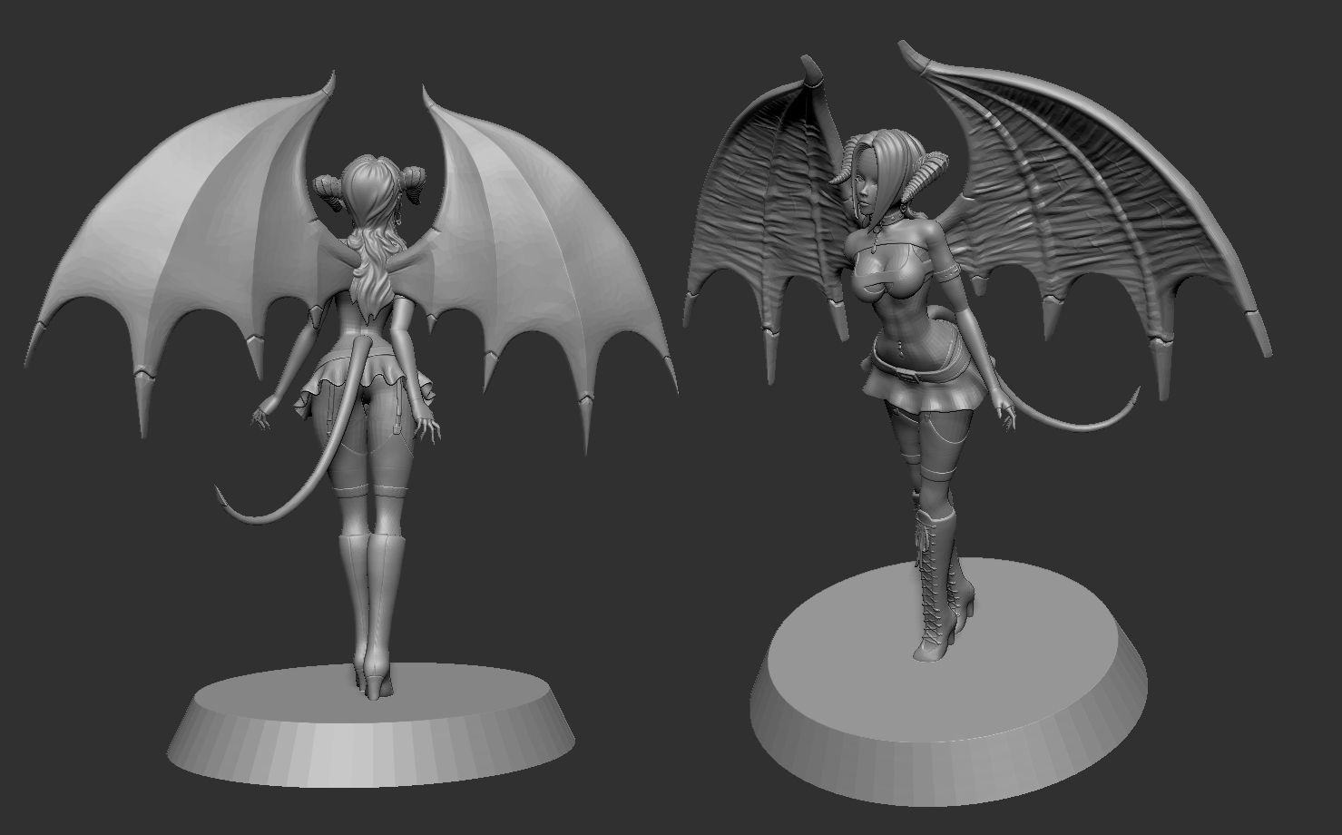 Female Demon Succubus 3D print ready 3D print model_20