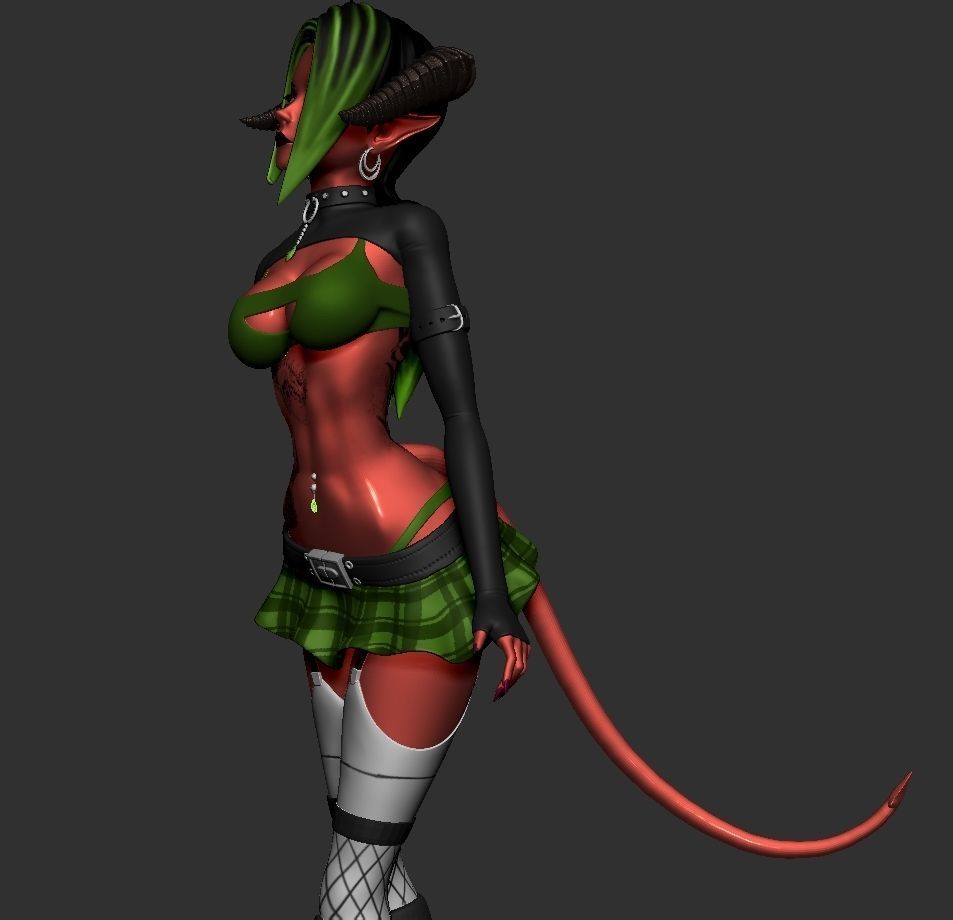 Female Demon Succubus 3D print ready 3D print model_8