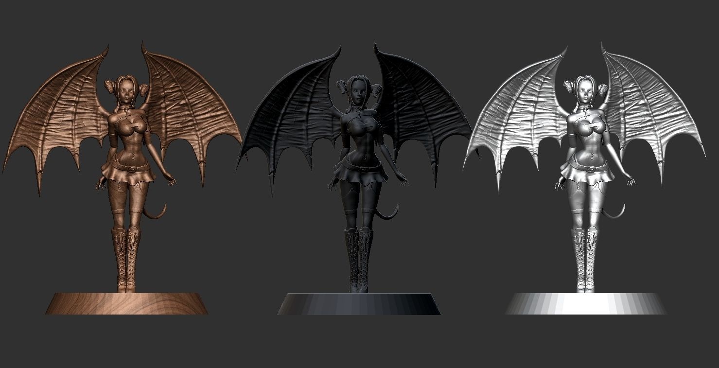 Female Demon Succubus 3D print ready 3D print model_28