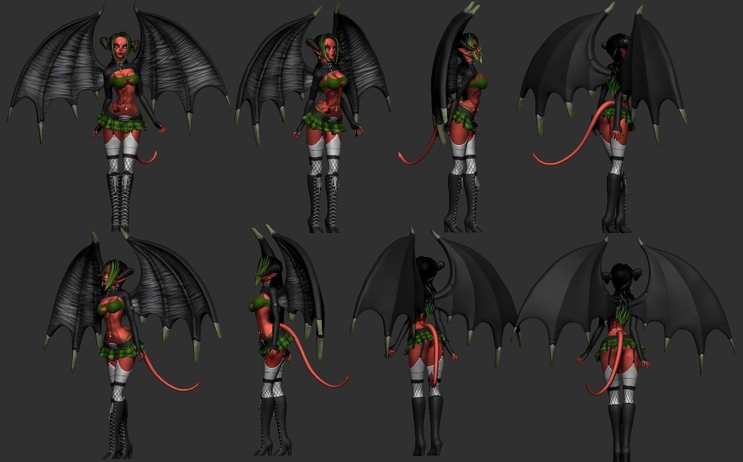 Female Demon Succubus 3D print ready 3D print model_15