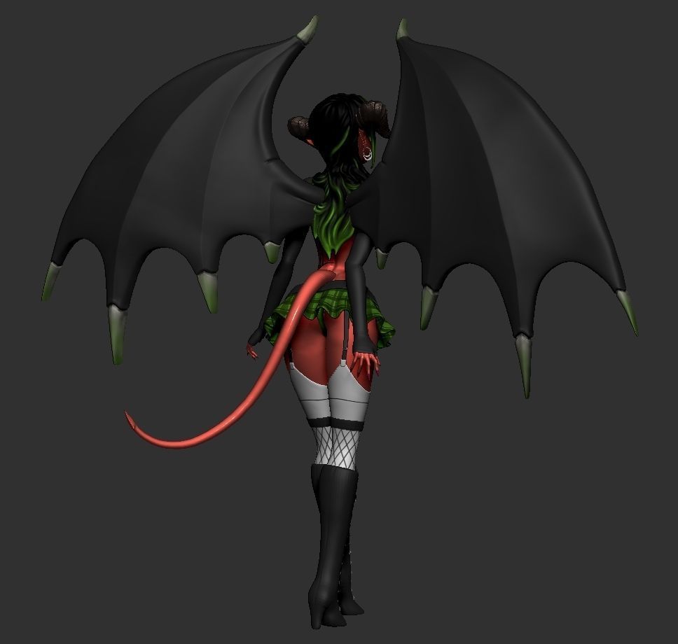 Female Demon Succubus 3D print ready 3D print model_10