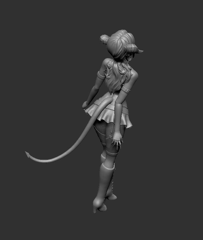 Female Demon Succubus 3D print ready 3D print model_23