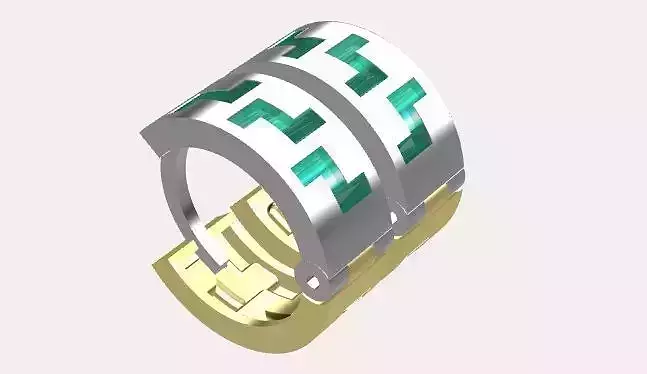 earings simple greek enamel e00015 3D print model