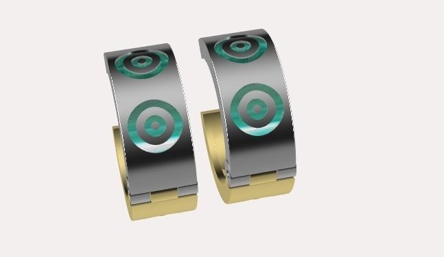 earings   simple   enamel e00016 3D print model_6