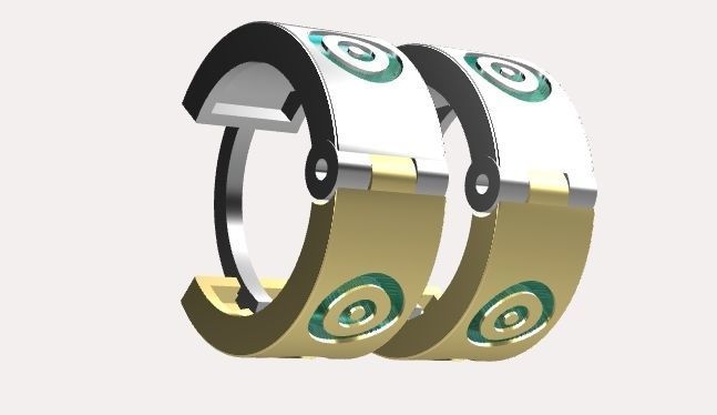 earings   simple   enamel e00016 3D print model_12