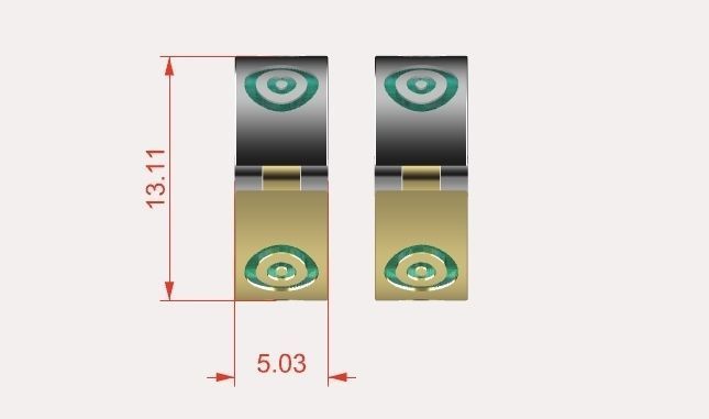 earings   simple   enamel e00016 3D print model_3