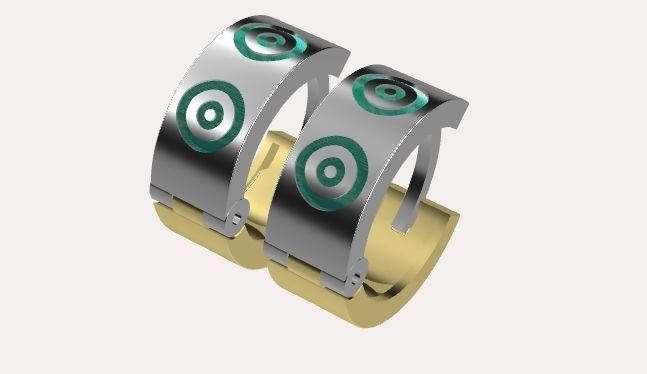 earings   simple   enamel e00016 3D print model_7