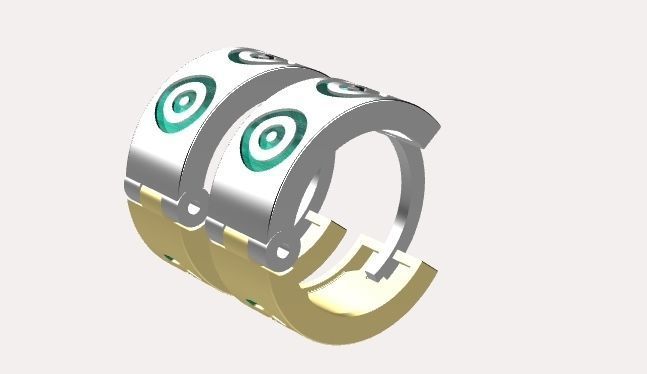 earings   simple   enamel e00016 3D print model_8