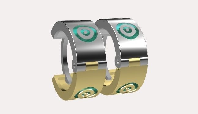 earings   simple   enamel e00016 3D print model_1