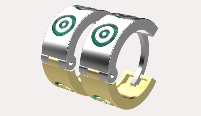 earings   simple   enamel e00016 3D print model_10