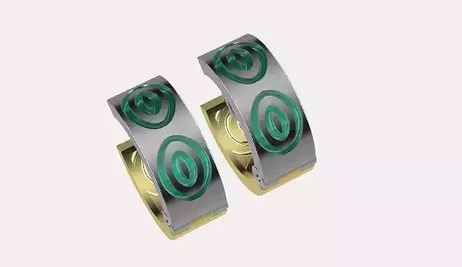 earings woman simple enamel e00017 3D print model