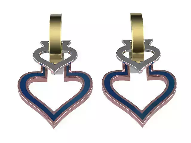 earings   simple   heart enamel e00018