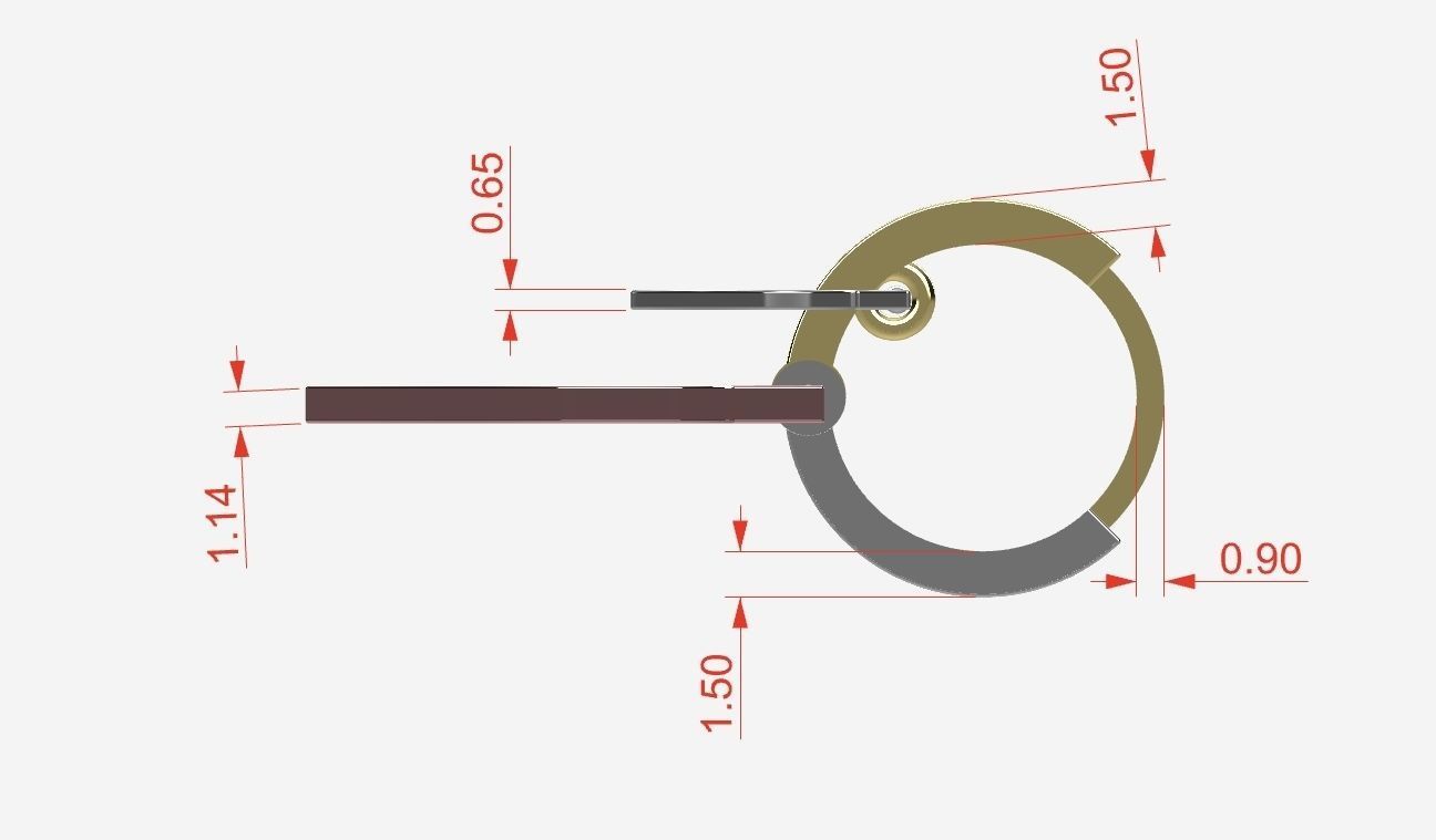 earings   simple   heart enamel e00018 3D print model_3