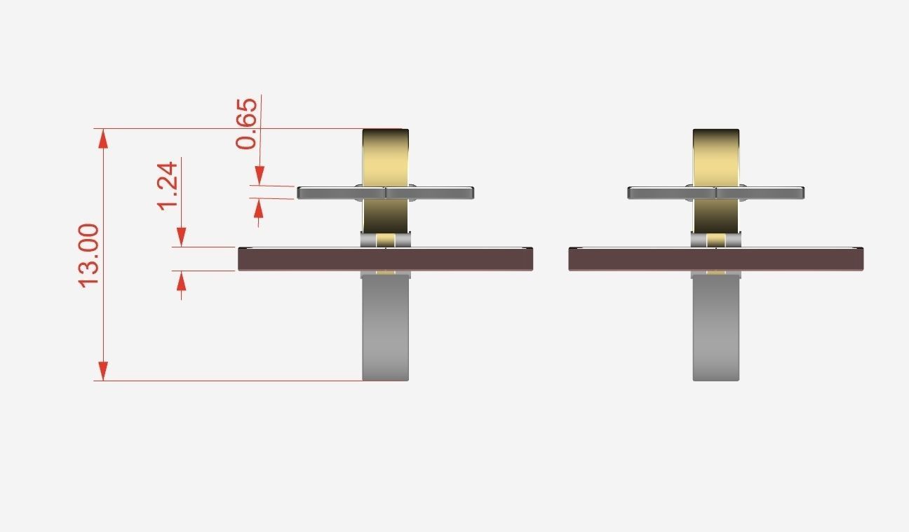 earings   simple   heart enamel e00018 3D print model_2
