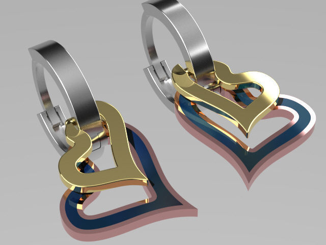earings   simple   enamel e00022 3D print model_5