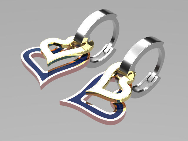 earings   simple   enamel e00022 3D print model_7