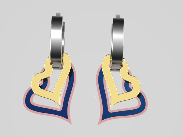 earings   simple   enamel e00022 3D print model_6