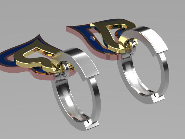 earings   simple   enamel e00022 3D print model_9