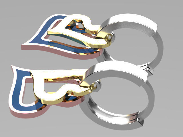 earings   simple   enamel e00022 3D print model_8