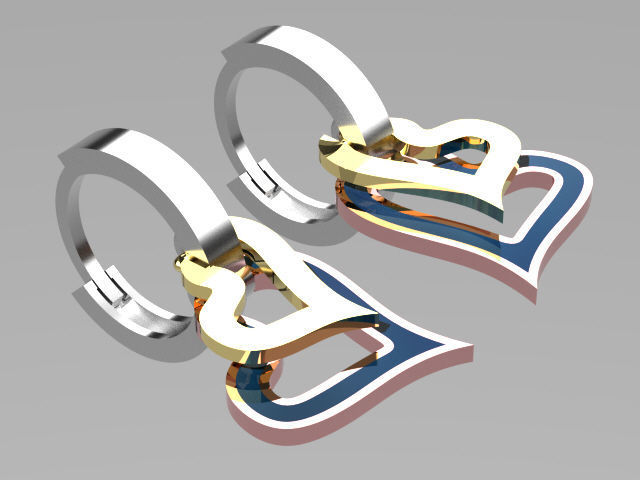 earings   simple   enamel e00022 3D print model_4