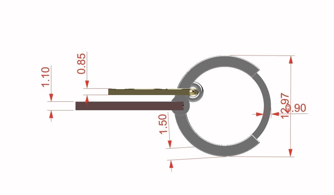 earings   simple   enamel e00022 3D print model_11