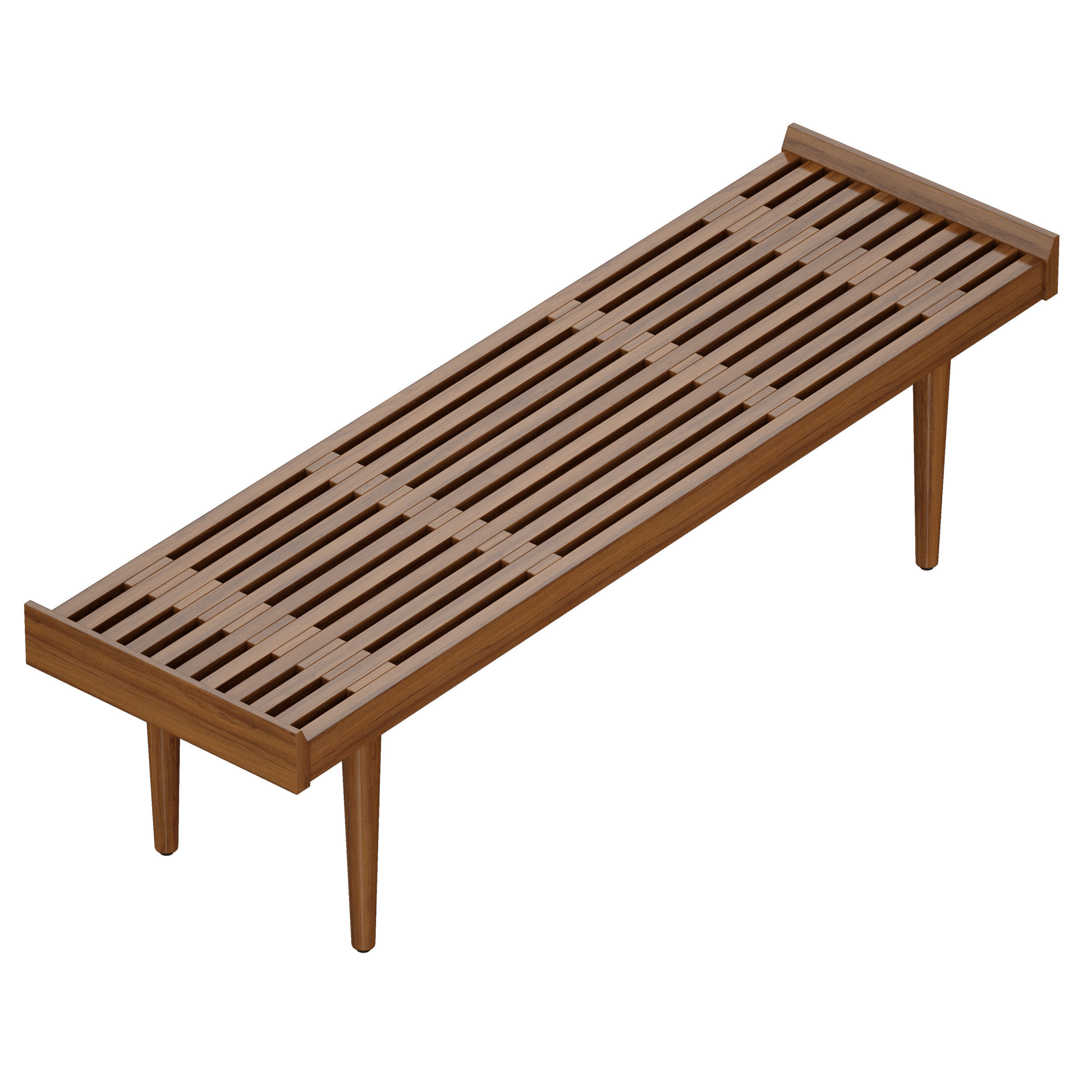 Tate Walnut Slatted Bench Crate and Barrel 3D model_1